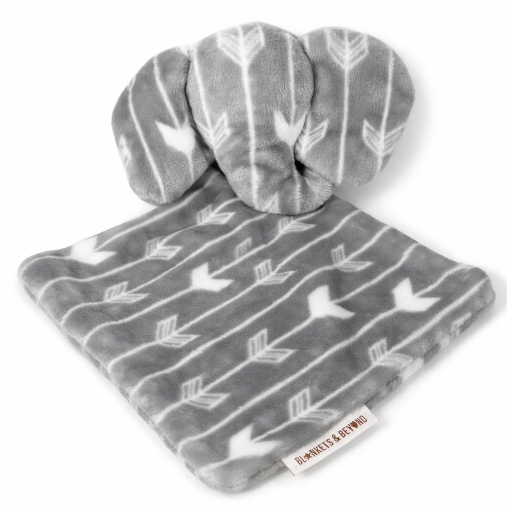 Blankets & Beyond Elephant Security Blanket Grey White Arrow Plush Lovey Toy